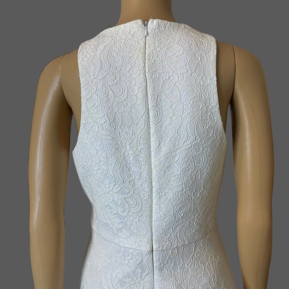 Francescas A-Line Dress Small S Off-White Full Lace Sleeveless Knee Length - Picture 6 of 13